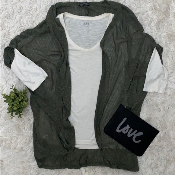 Shop Basic Cocoon Wrap Cardigan NWOT 💗 Olive - Picture 6 of 10